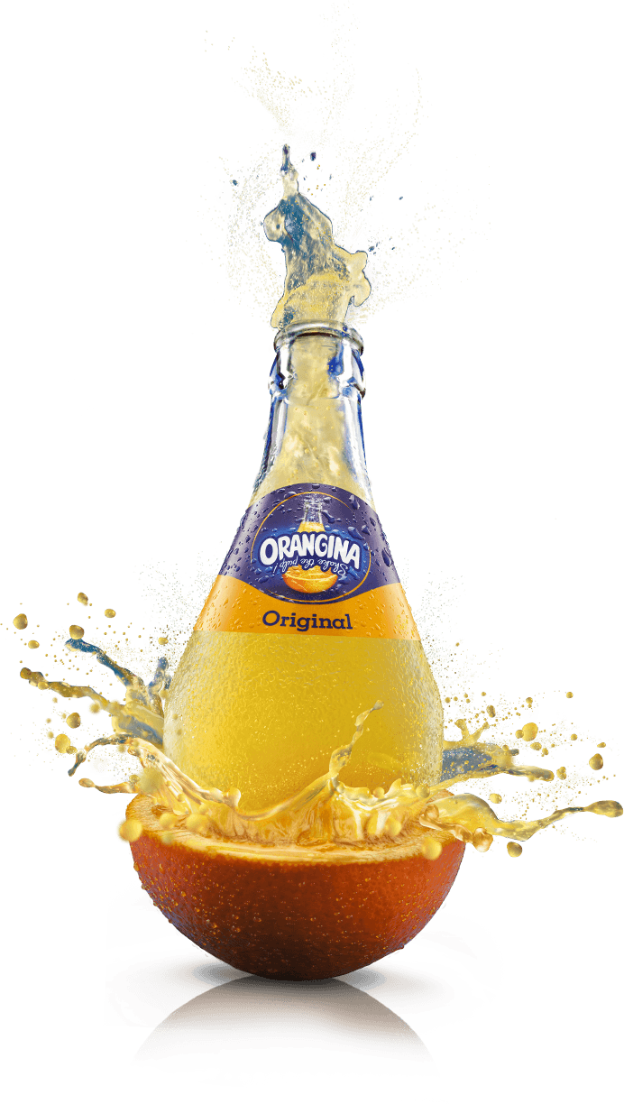 bottle of Orangina exploding