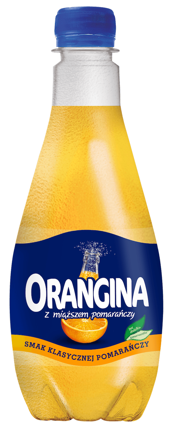 bottle of Orangina exploding